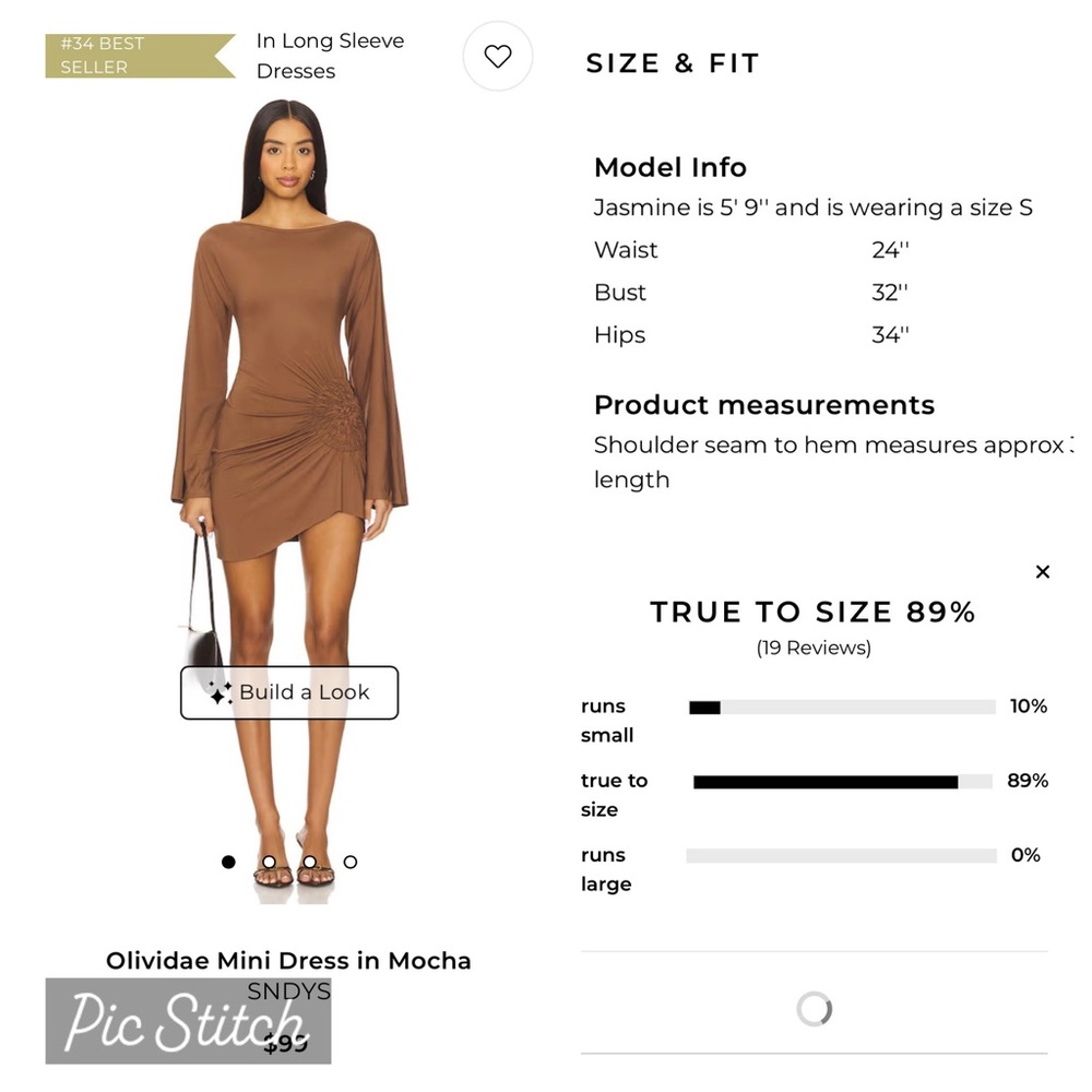 SNDYS Olividae Mini Dress in Mocha Small NWT - Picture 2 of 11